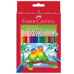 ASTUCCIO 36 PASTELLI COLORATI TRIANGOLARI ECO FABER CASTELL