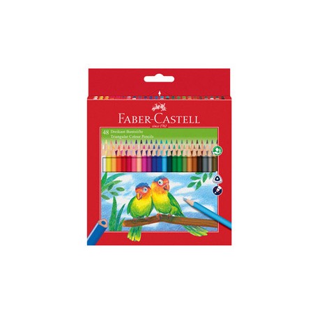 ASTUCCIO 48 PASTELLI COLORATI TRIANGOLARI ECO + TEMPERINO FABER CASTELL