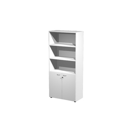 ARMADIO MODULARE A 2 ANTE BASSE 90x45,8cm - H200cm BIANCO