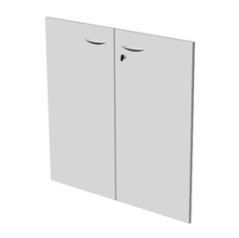 COPPIA ANTE in MELAMIN. x libreria bassa L76cm BIANCO