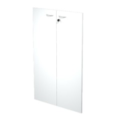 COPPIA ANTE in MELAMIN. x libreria alta L76cm BIANCO