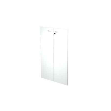 COPPIA ANTE in MELAMIN. x libreria alta L76cm BIANCO