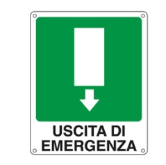 CARTELLO ALLUMINIO 25x31cm 'USCITA DI EMERGENZA'