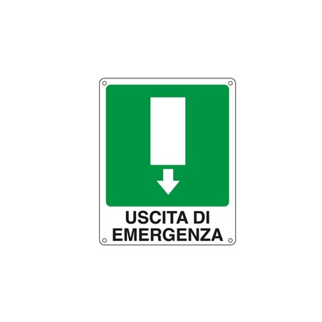 CARTELLO ALLUMINIO 25x31cm 'USCITA DI EMERGENZA'