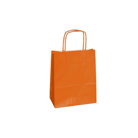 25 SHOPPERS CARTA KRAFT 18x8x24CM TWISTED ARANCIONE