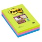 BLOCCO 90foglietti Post-itÂ® Super Sticky RIGHE 101x152mm 660-3SSUC COLORI ULTRA