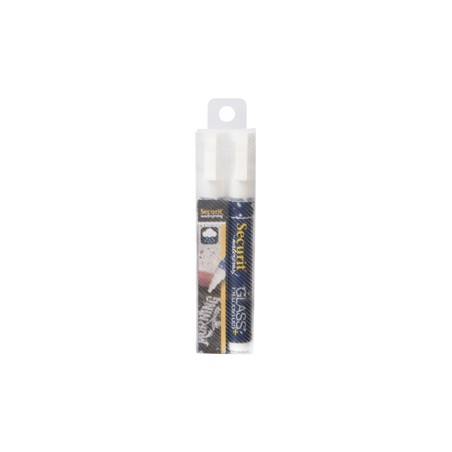 BLISTER 2 MARCATORI A GESSO LIQUIDO Waterproof BIANCO 2-6mm Securit