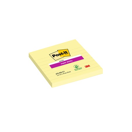 Blocco 70fg. Post-itÂ® Super Sticky Giallo Canaryâ„¢ 101x101mm a righe 675-SS3CY-EU