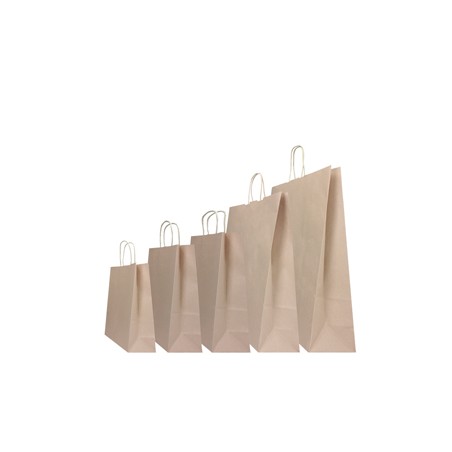 25 SHOPPERS CARTA BIOKRAFT 36X12X41CM TWISTED SABBIA