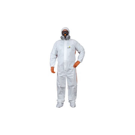 TUTA PROTEZ.DA RISCHIO CHIMICO DT125 Tg. XL bianco-arancio MONOUSO