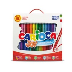 SCATOLA 60 PENNARELLI JOY LAVABILI COLORI ASSORTITI CARIOCA