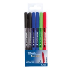 BUSTA 6 PENNA SFERA TRATTO 1grip 1,0mm COLORI ASSORTITI