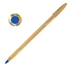 Scatola 20 penna sfera CRISTALÂ® SHINE GOLD medio 1,0mm blu BICÂ®