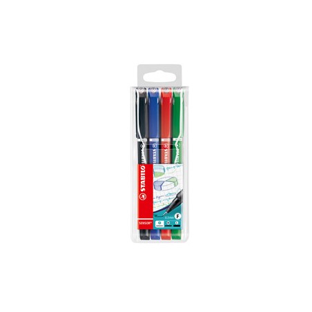 ASTUCCIO 4 FINELINER STABILO SENSOR PUNTA 0.3MM COLORI ASSORTITI