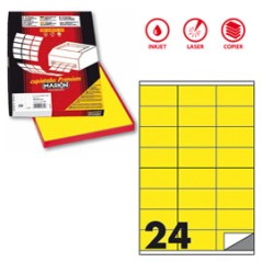 Etichetta adesiva C/500 giallo fluo 100fg A4 70x36mm (24et/fg) Markin