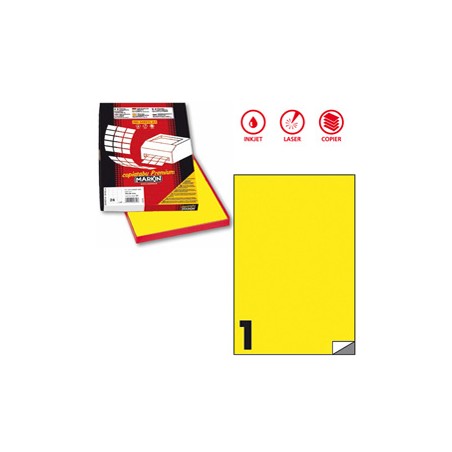 Etichetta adesiva C/503 giallo fluo 100fg A4 210x297mm (1et/fg) Markin