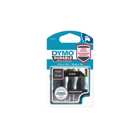 NASTRO DYMO TIPO D1 DURABLE (12MMX3MT) BIANCO/NERO 1978365