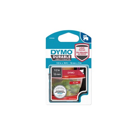 NASTRO DYMO TIPO D1 DURABLE (12MMX3MT) BIANCO/ROSSO 1978366