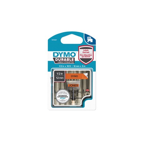 NASTRO DYMO TIPO D1 DURABLE (12MMX3MT) NERO/ARANCIONE 1978367