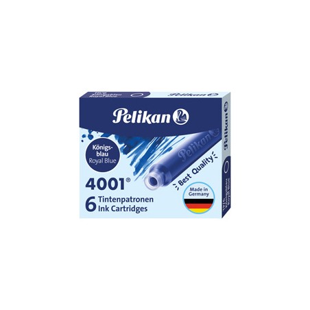 SCATOLA 6 CARTUCCE INCHIOSTRO TP/6 BLU ROYAL PELIKAN 4001 (0ATM01)