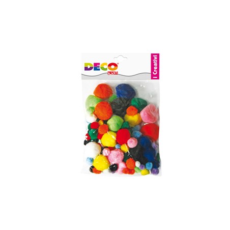 Pompons busta da 40pz colori assortiti DECO