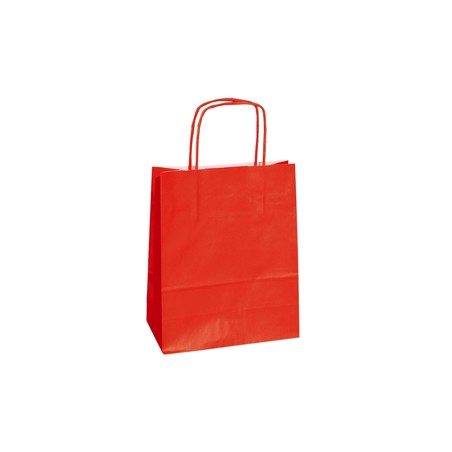 25 shoppers carta kraft 14x9x20cm twisted rosso