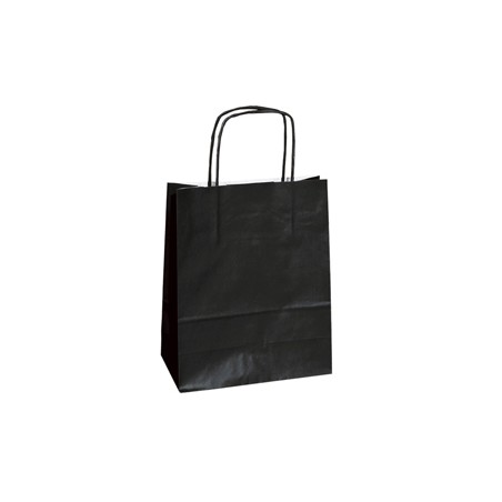 25 shoppers carta kraft 14x9x20cm twisted nero